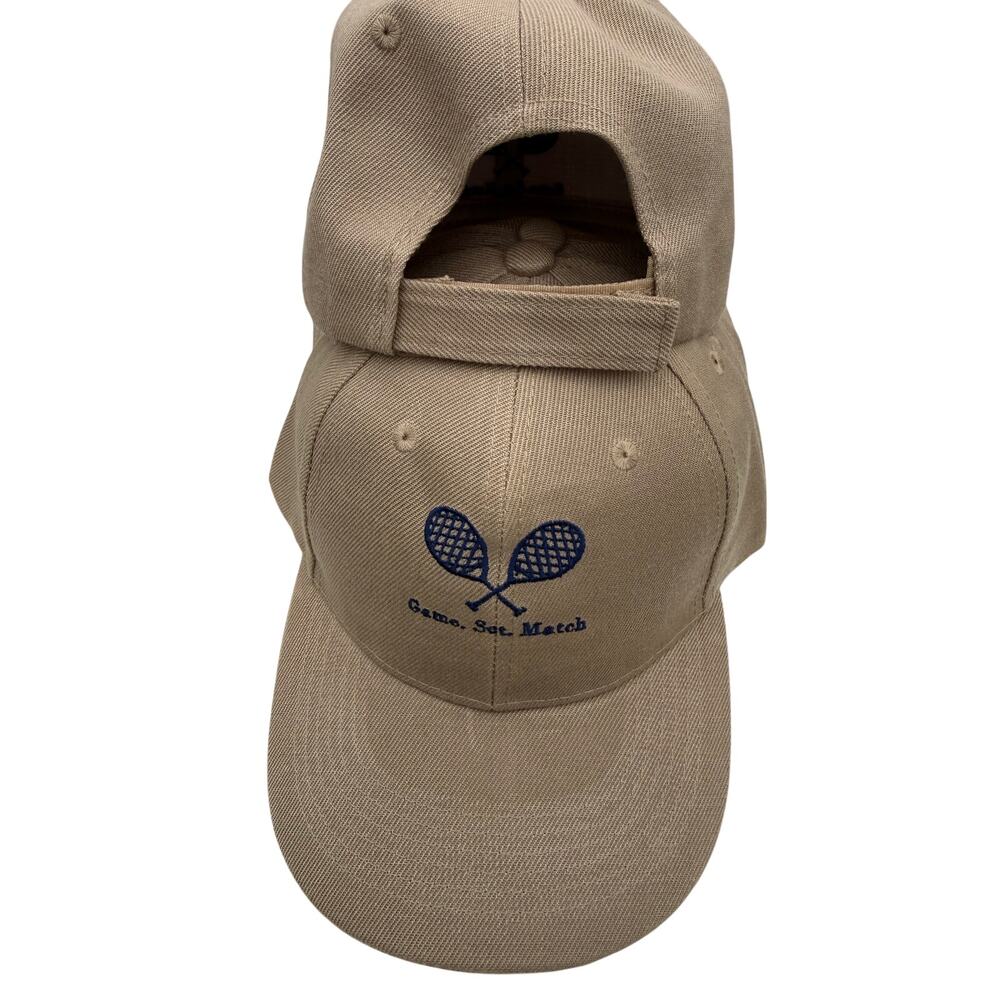 Game Set Match Tennis hat in beige Set of 6